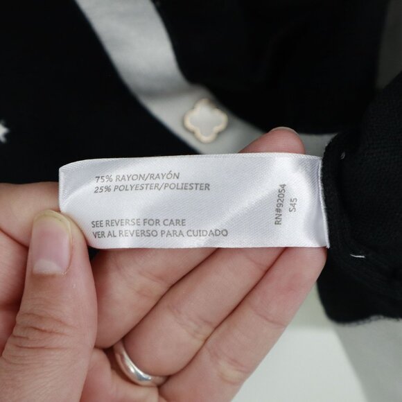 Seven Manor Sweater Women XL Black Rich Auntie Core Twee Preppy Wednesday Addams - Picture 4 of 16